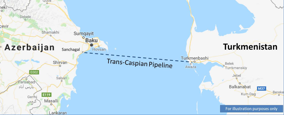 Possible Route of Trans-Caspian Pipeline