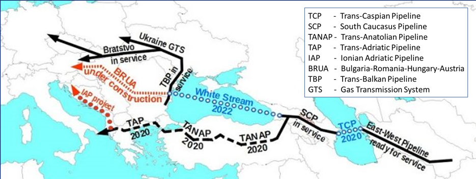 Pipelines Proposed to Carry Turkmen Gas to Europe 